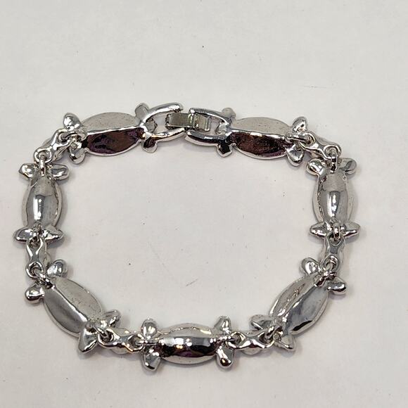 Givenchy Purple Clear Crystal Silver Tone Bracelet Designer Costume Jewelry - Picture 5 of 7